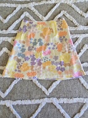 Showpo Pastel Floral A-Line Mini Skirt - Yellow, Orange, Purple, Pink, Blue